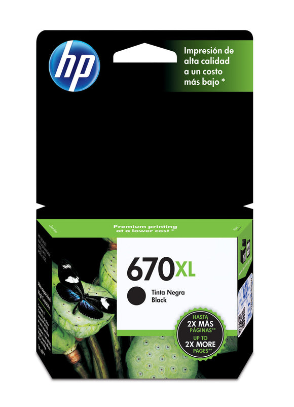 CARTUCHO DE TINTA HP 670XL ALTO RENDIMIENTO NEGRO 14.00ml CZ117A