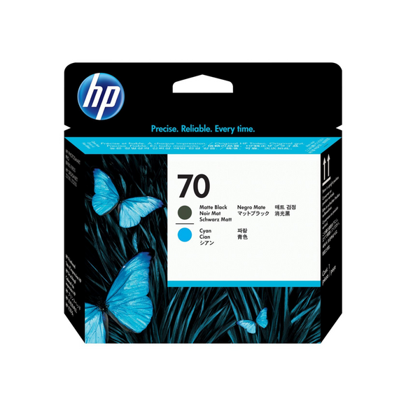 CABEZAL DE IMPRESION HP 70 NEGRO MATE/CIAN DESIGNJET (C9404A)