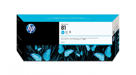 CARTUCHO DE TINTA HP 81 CIAN DYE DESIGNJET 680ml C4931A