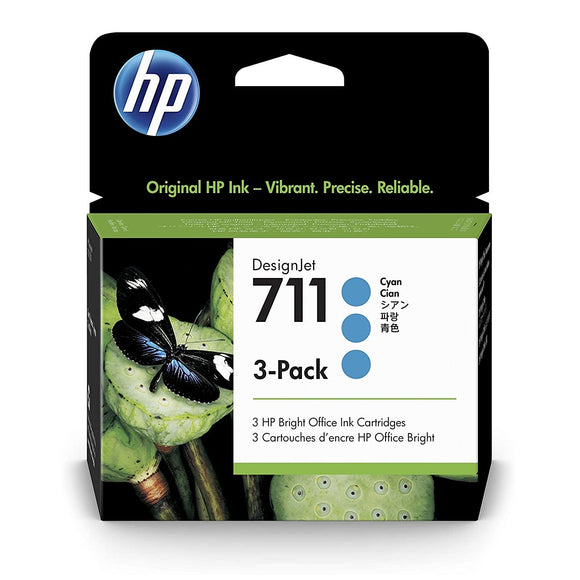 CARTUCHO DE TINTA HP 711 CIAN TRI-PACK DESIGNJET 29ml CZ134A