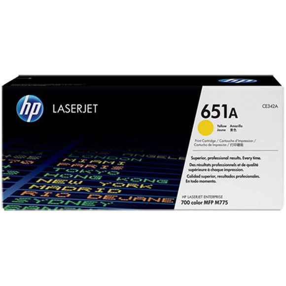 CARTUCHO DE TONER HP 651A AMARILLO LASERJET CE342A