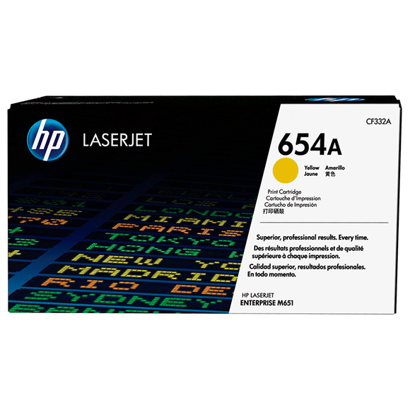 CARTUCHO DE TONER HP 654A AMARILLO LASERJET CF332A