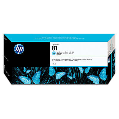 CARTUCHO DE TINTA HP 81 CIAN CLARO DYE DESIGNJET 680ml C4934A