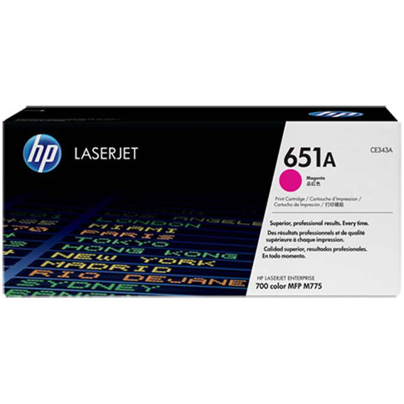 CARTUCHO DE TONER HP 651A MAGENTA LASERJET CE343A